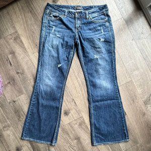 Silver Jeans Lola Bootcut Womens Jeans Size 34x33 Distressed